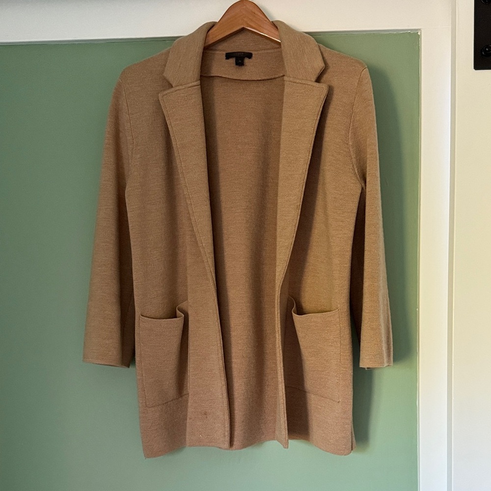 J. Crew Women's Camel Open Front sweater Cardigan blazer medium